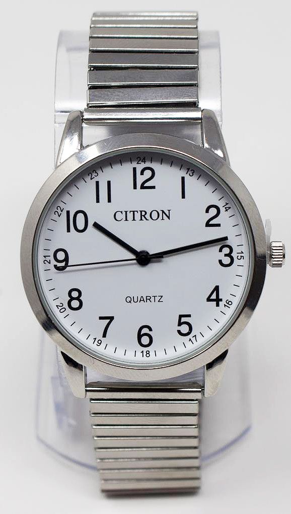 Citron Quartz Silver Round Face Expander Strap Gents Watch GAQEXP11A