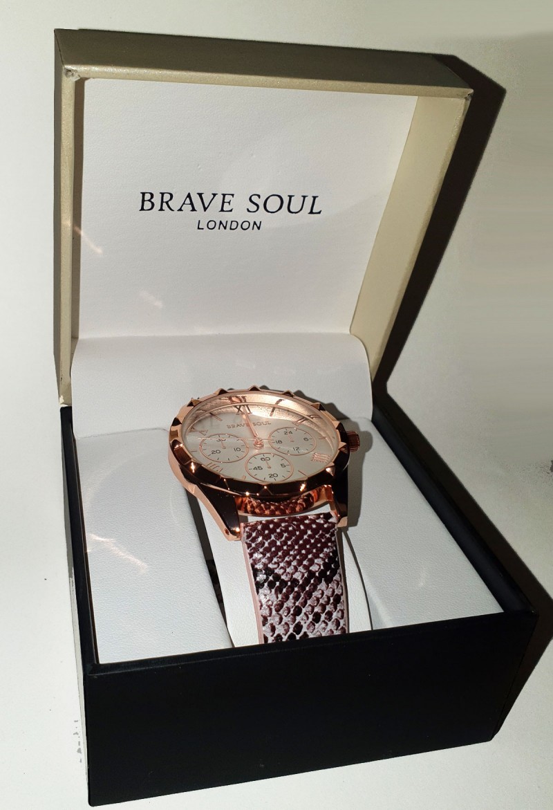 BRAVE SOUL Gents Watch Gold with Snake Skin R