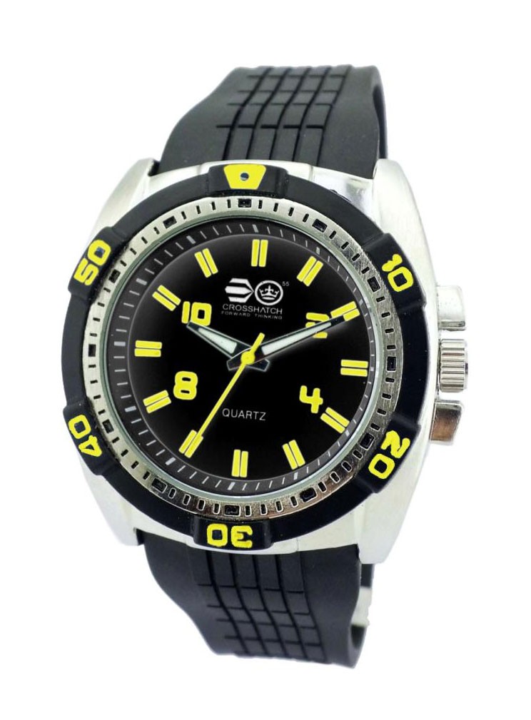 CROSSHATCH Gents Watch Black / Yellow with Si