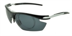  Wrapz 19222 Polarised Sport Sunglasses Gloss Black with Grey Lens and Optical Insert
