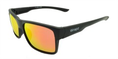 Wrapz 601 Polarised Sunglasses Matte Black with Red Mirror Lens