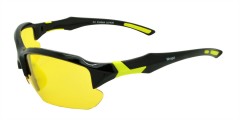 Wrapz 9301 Polarised Sunglasses Gloss Black with Yellow  Light Enhancing Lens