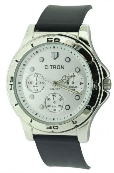 Citron Quartz Silver Round Face Gents Fashion Watch Luminous Hands ASG118A