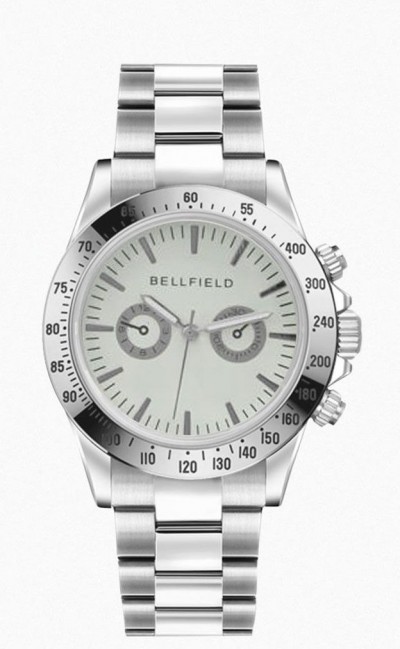 BELLFIELD Gents Tachymeter Watch Silver White BEL42C