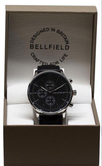 BELLFIELD Oversize Gents Fashion Watch Silver & Black BEL53B