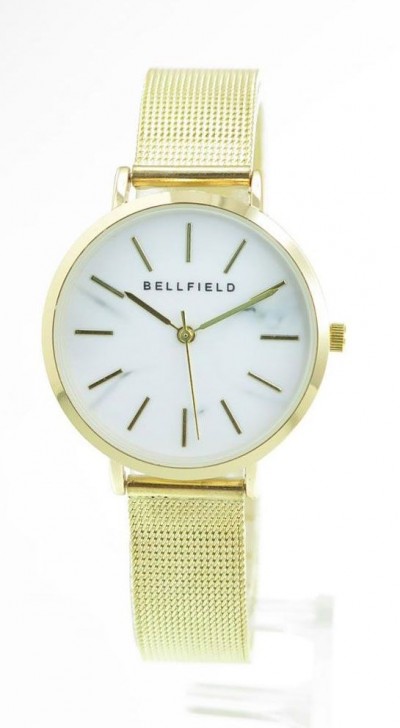 Bellfield Quartz Gold Round Marbled Face Ladies Watch BFL54C