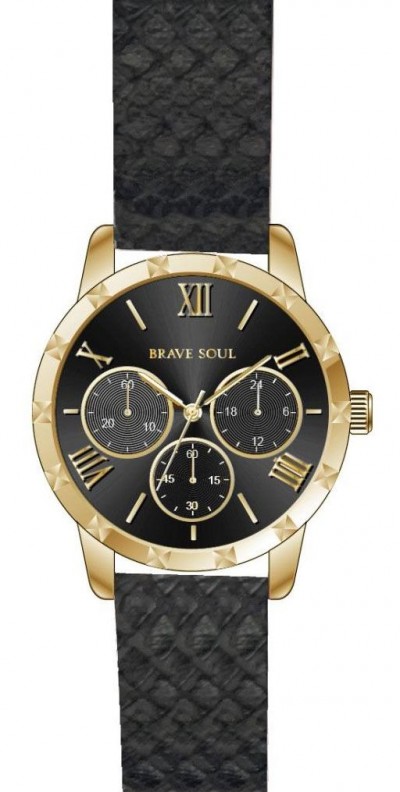 BRAVE SOUL Gents Watch Gold with Snake Skin RRP BSL16C
