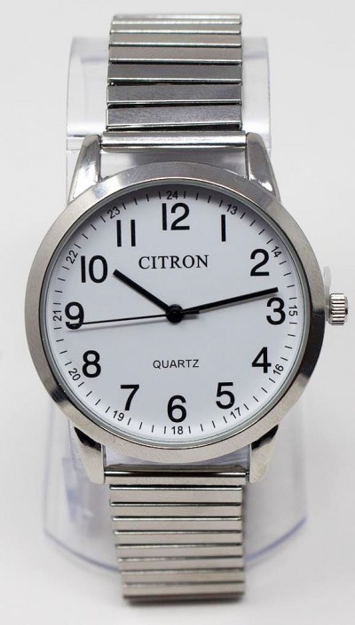 Citron Quartz Silver Round Face Expander Strap Gents Watch GAQEXP11A