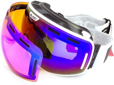 Bloc Equaliser Interchangeable Ski Snowboard Goggles with 2 lens ER5 White Blue