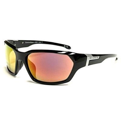 Bloc Diamondback Sunglasses Gloss Black with Sunburst Mirror Lenses X36